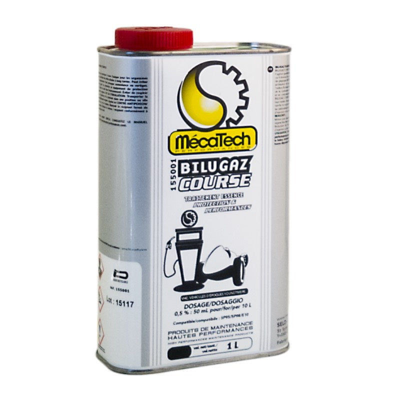 Additif Essence Compétition Racing Octane BILUGAZ COURSE Bidon de 1L/200L Mécatech Réf. 155001