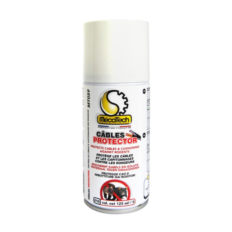 Protège les câbles et les capitonnages contre les rongeurs Voiture Moto Maison CÂBLES PROTECTOR Aérosol de 210/125ml Réf. MT059