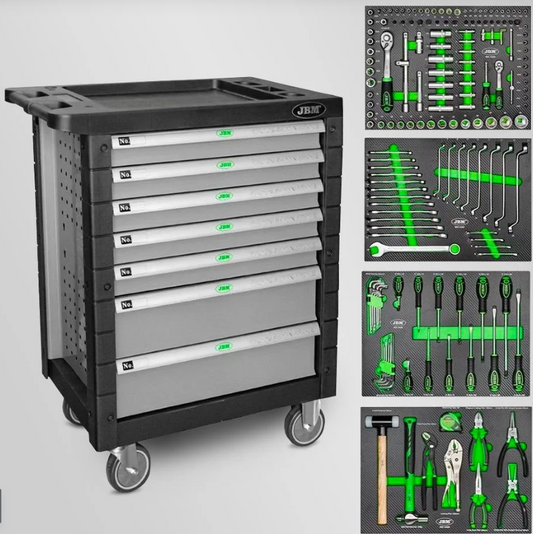 Servante d’atelier 7 Tiroirs Complète Avec 172 Outils Grise