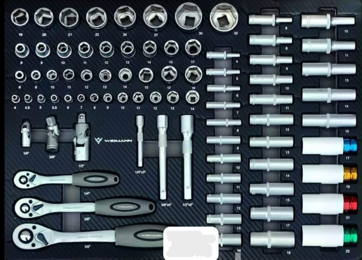 Servante d’atelier WIDMANN 7 tiroirs 6 remplis d’outils Serie 2025