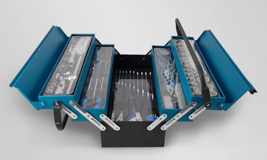 CAISSE A OUTILS METAL 5 COMPARTIMENTS 85 PIECES