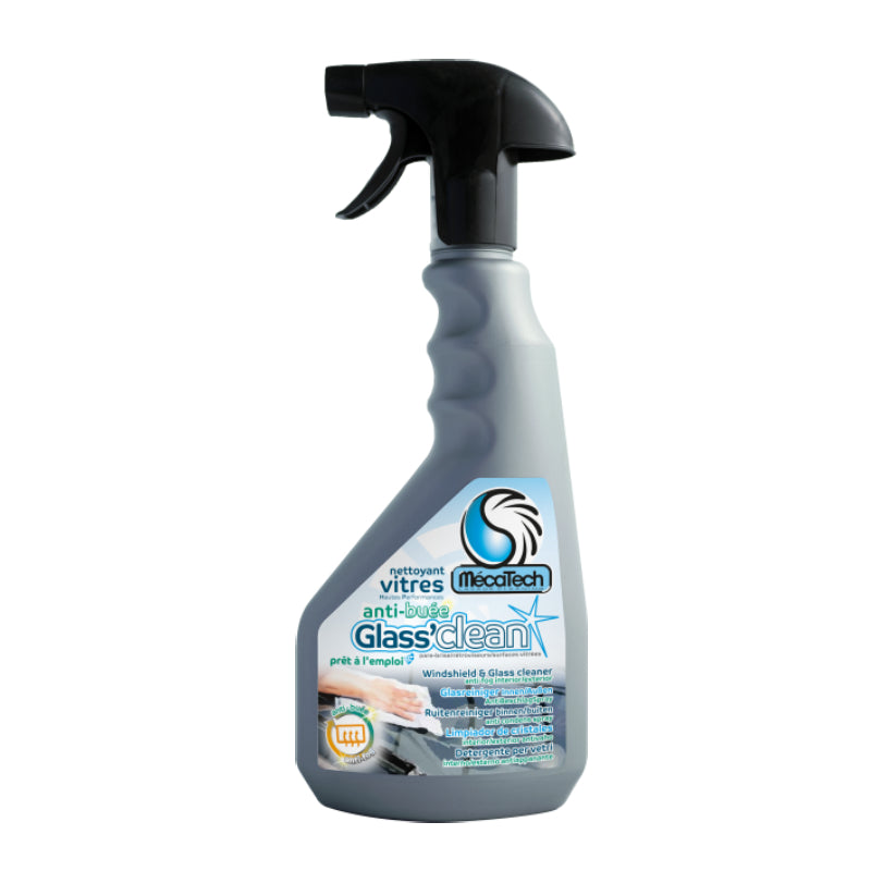 Nettoyant Anti-Buée Pare-brise Vitre Professionnel GLASS'CLEAN 500ml MECATECH MT207
