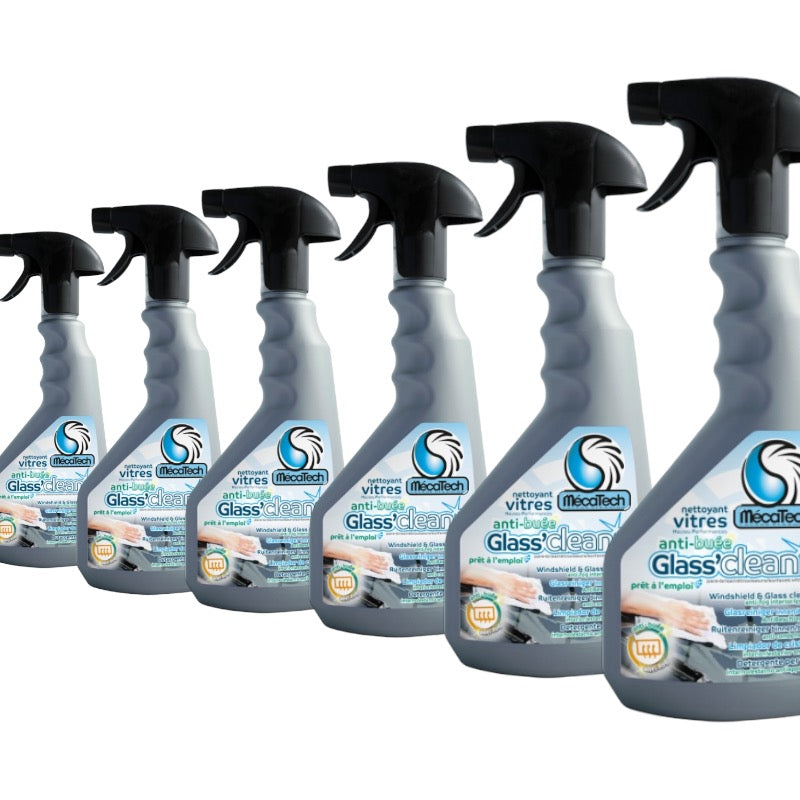 Promotion - Lot de 6 - GLASS'CLEAN Nettoyant Anti-Buée Pare-brise 500ml - Réf. MT207