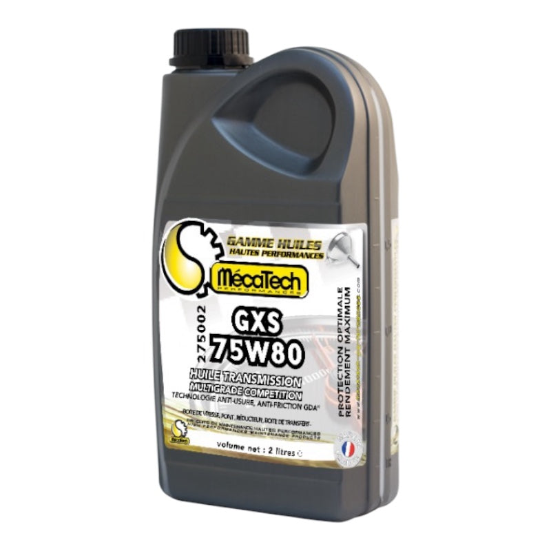 GXS 75w80 Huile boites et ponts Bidon de 2 litres Mécatech