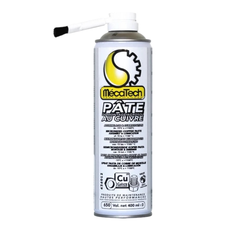 Pâte au Cuivre Micronisé "graisse cuivre" -15 à +1100°C Professionnel Aérosol 650/400 Réf. 436012
