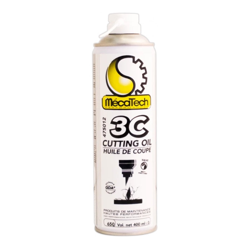 3C CUTTING OIL Huile de coupe professionnel Aérosol 650/400 Mecatech Réf. 477012