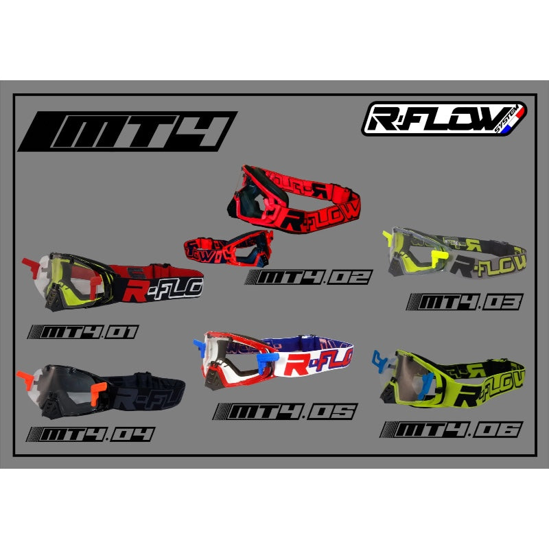 Masque MT4 R-FLOW anti buée et aéré - moto vélo jet quad - FULL PACK