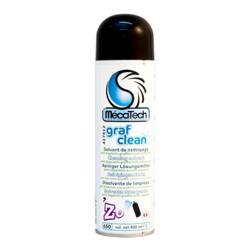 Nettoyant décapant tag graffiti GRAFF CLEAN Aérosol 650/400 MECATECH Réf. 427012