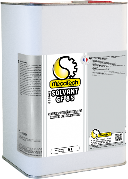 Solvant de dégraissage hautes performances à évaporation rapide GF85 Bidon de 5L MECATECH 885005