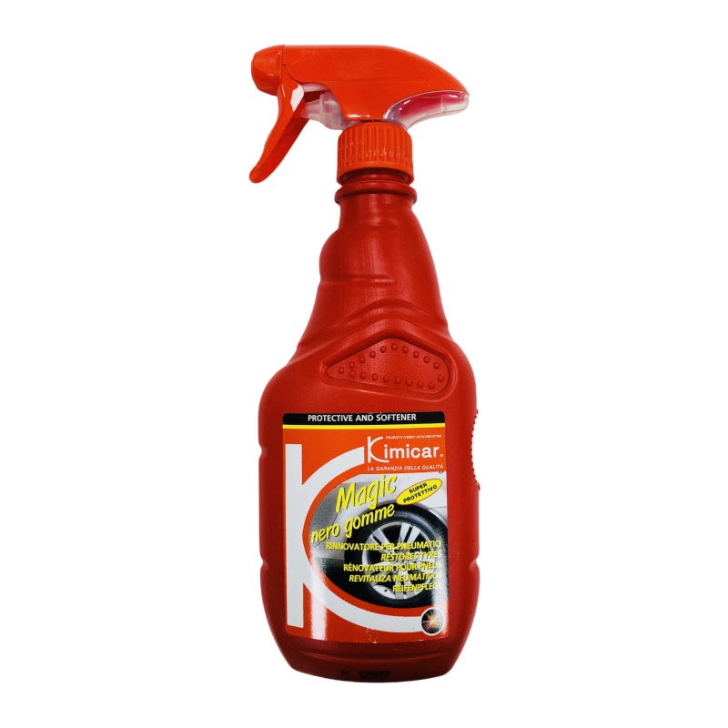 Lot de 2 - Brillant Protection Rénovateur Pneu et Gomme Pro - MAGIC NERO GOMME 500ml Kimicar