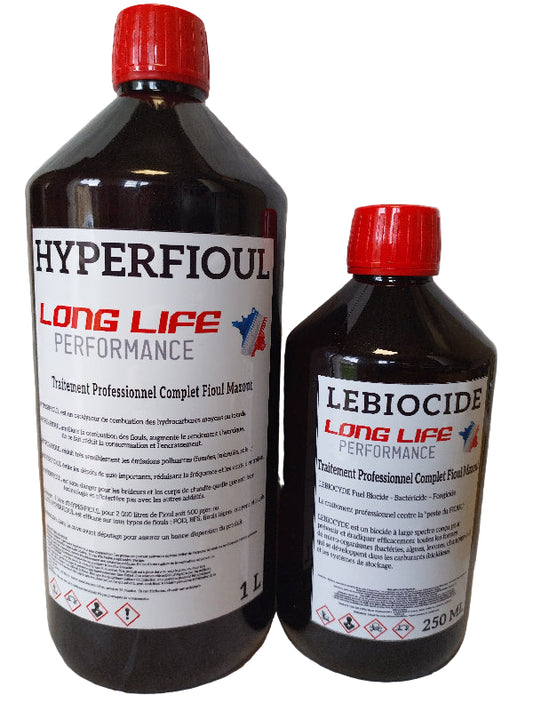 KIT HYPERBIOCYDE Catalyseur et biocyde pour Fiouls 2000L  1L/250mL réf LLP030