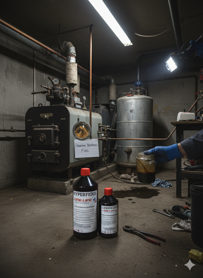 KIT HYPERBIOCYDE Catalyseur et biocyde pour Fiouls 1000L/2000L  1L/250mL réf LLP030