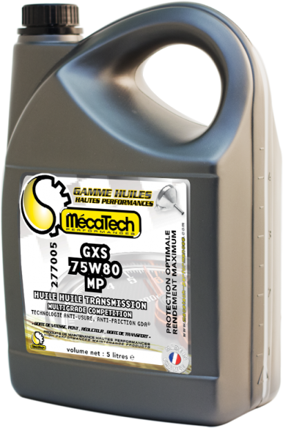 GXS huiles boites et ponts 75W80 MP RACING bidon de 5 litres 277005 MECATECH