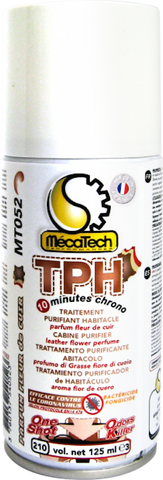 TPH Fleur de cuir Désinfectant Auto-percutant One Shot Aérosol Désodorisant Professionnel Aérosol de 210 / 125 ml