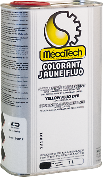 Détecteur de fuite COLORANT JAUNE FLUO Bidon de 1 litre MECATECH Réf. 121001